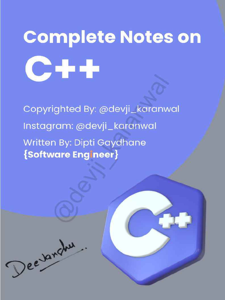C++ Complete Handwritten Notes | PDF