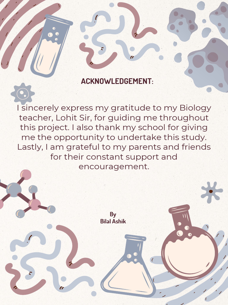 Acknowledgment for Biology Project | PDF