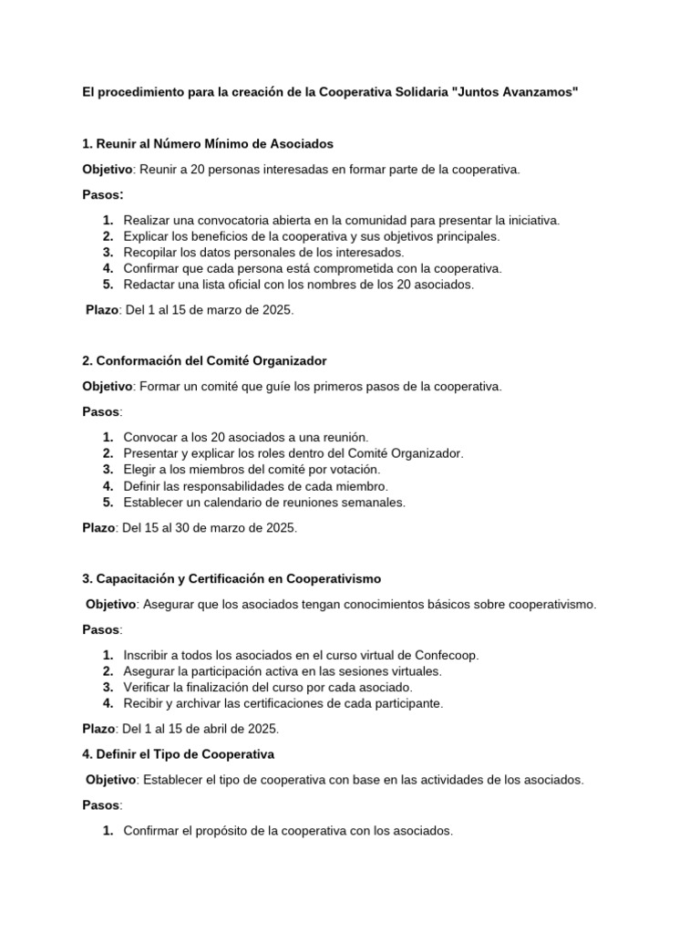 Proced I Mien To | PDF | Cooperativa