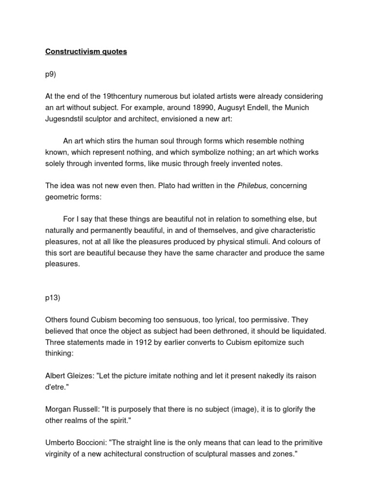 Key Quotes on Constructivism | PDF | Abstract Art | Paintings