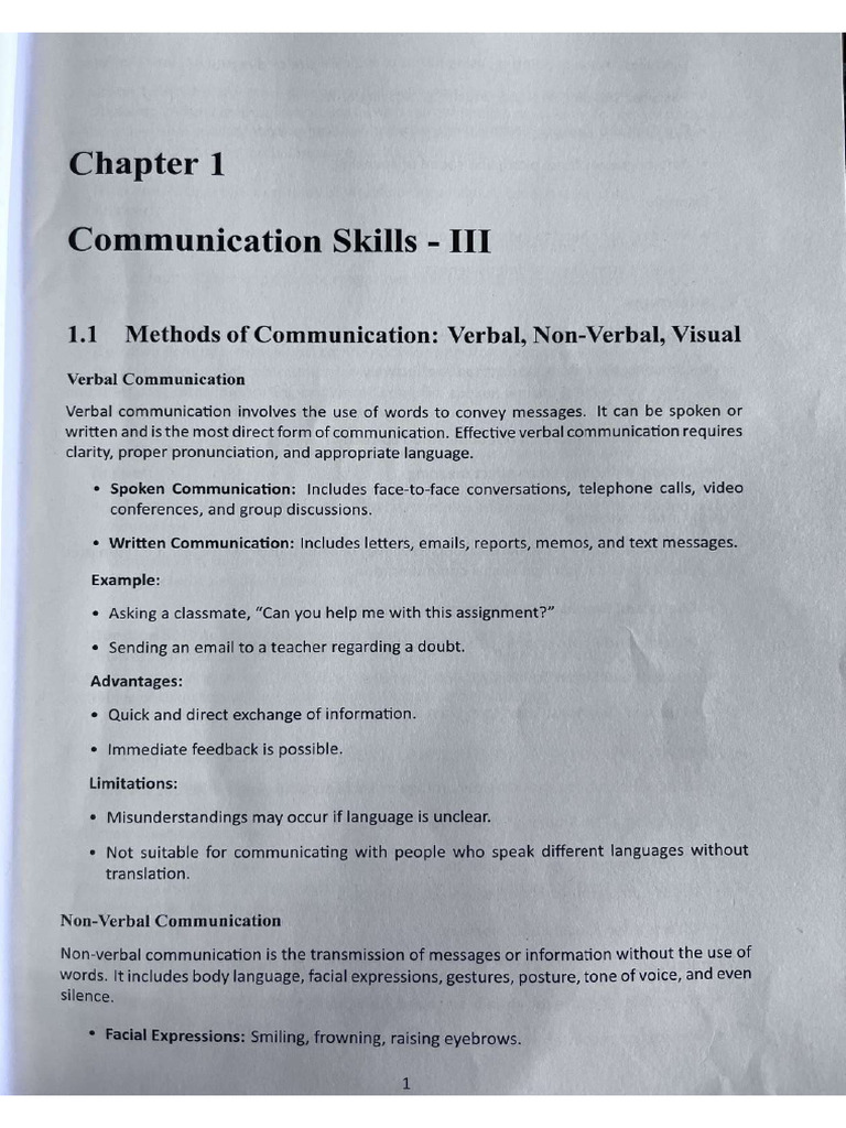 Chapter - 1 (Communication Skills) | PDF