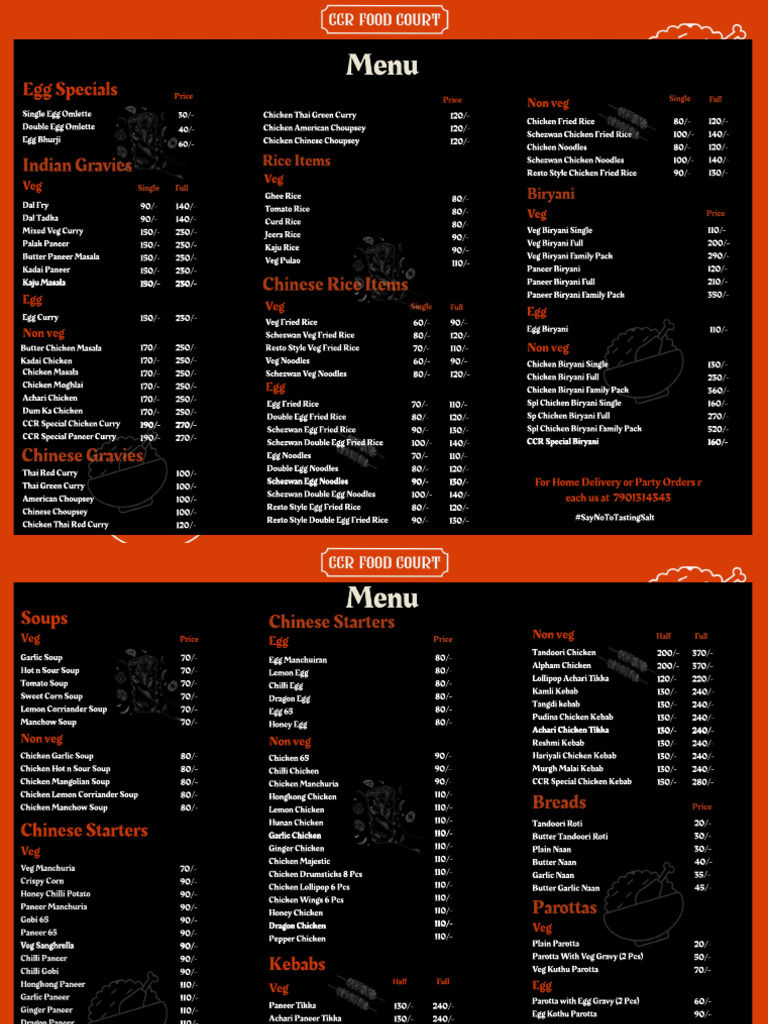 Diverse Chicken and Rice Menu Options | PDF