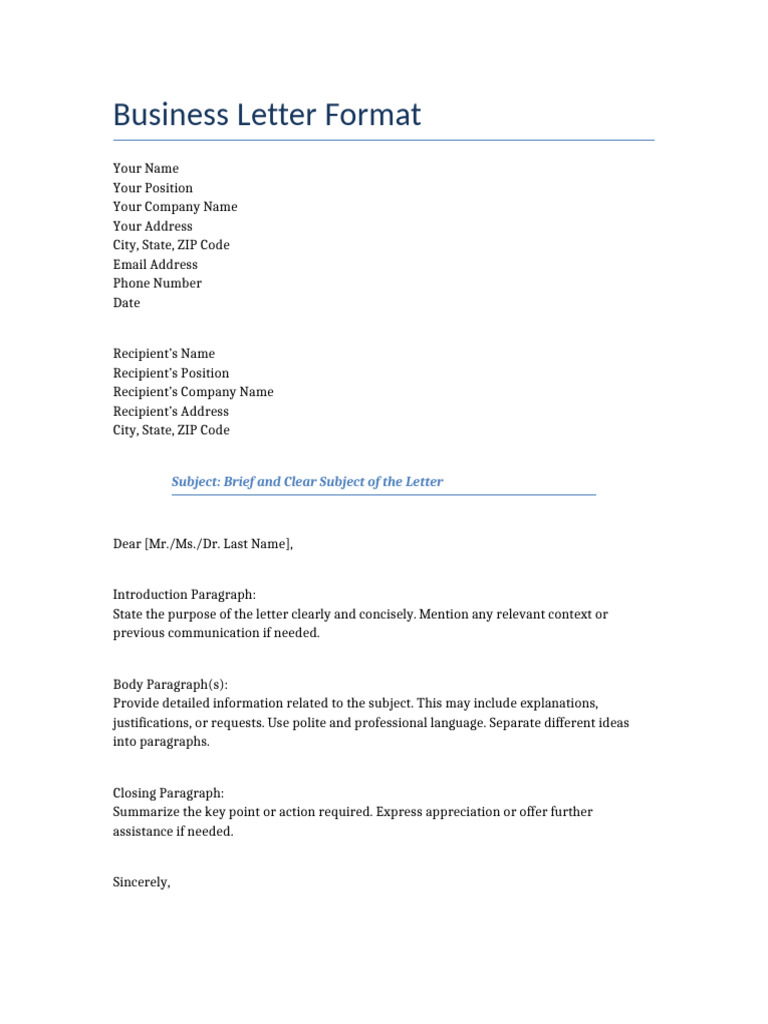 Business Letter Format | PDF