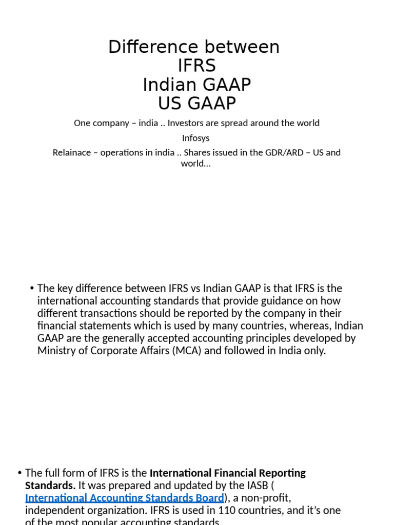 IFRS vs Indian GAAP: Key Differences | PDF | International Financial ...