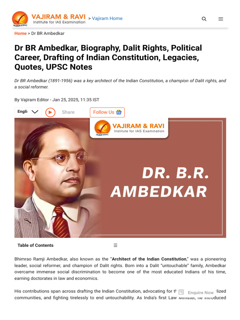 Dr. B.R. Ambedkar: Architect of the Constitution | PDF | Dalit