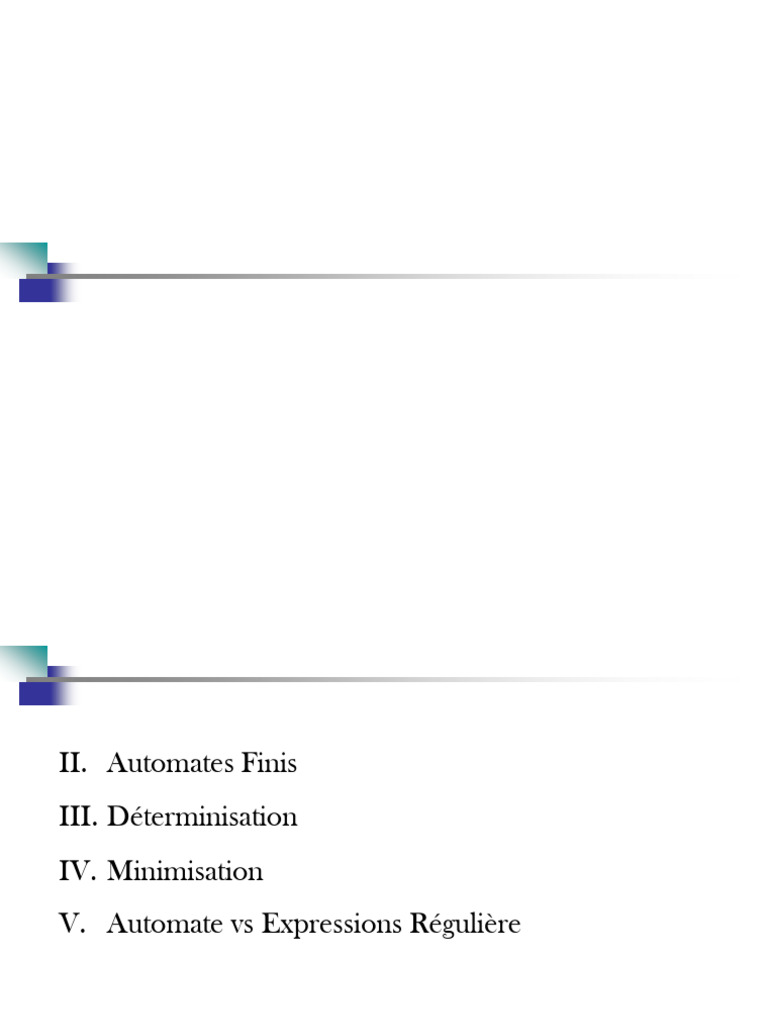 Automates Fins Déterministes et Minimisation | PDF | Méthode formelle ...