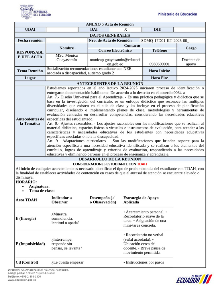 Estrategias para Estudiantes con TDAH | PDF | Plan de estudios | Evaluación