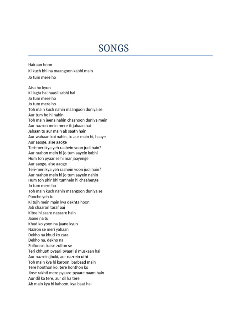 Songs | PDF