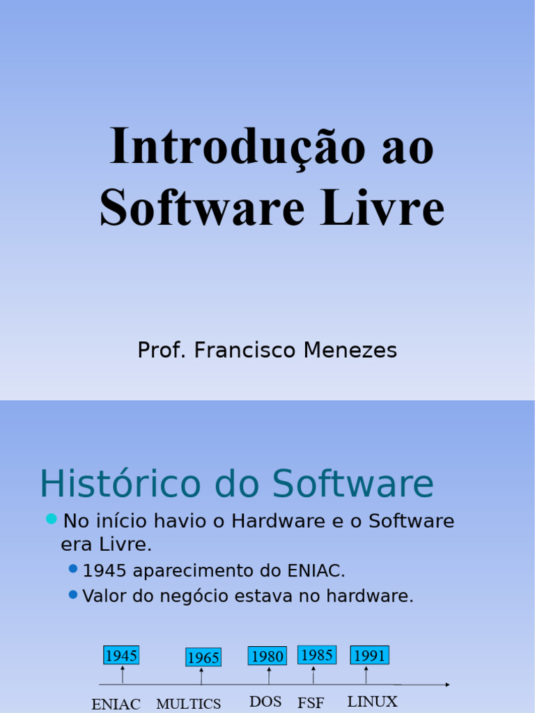 História e Evolução do Software Livre | PDF | Linux | Sistema de arquivo