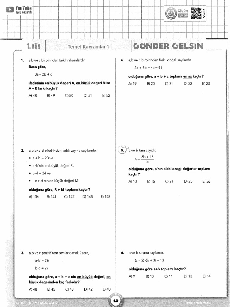 Temel Kavramlar Test 1 | PDF