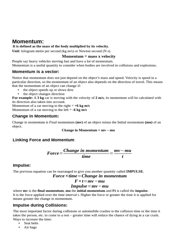 Understanding Impulse and Momentum | PDF | Momentum | Force