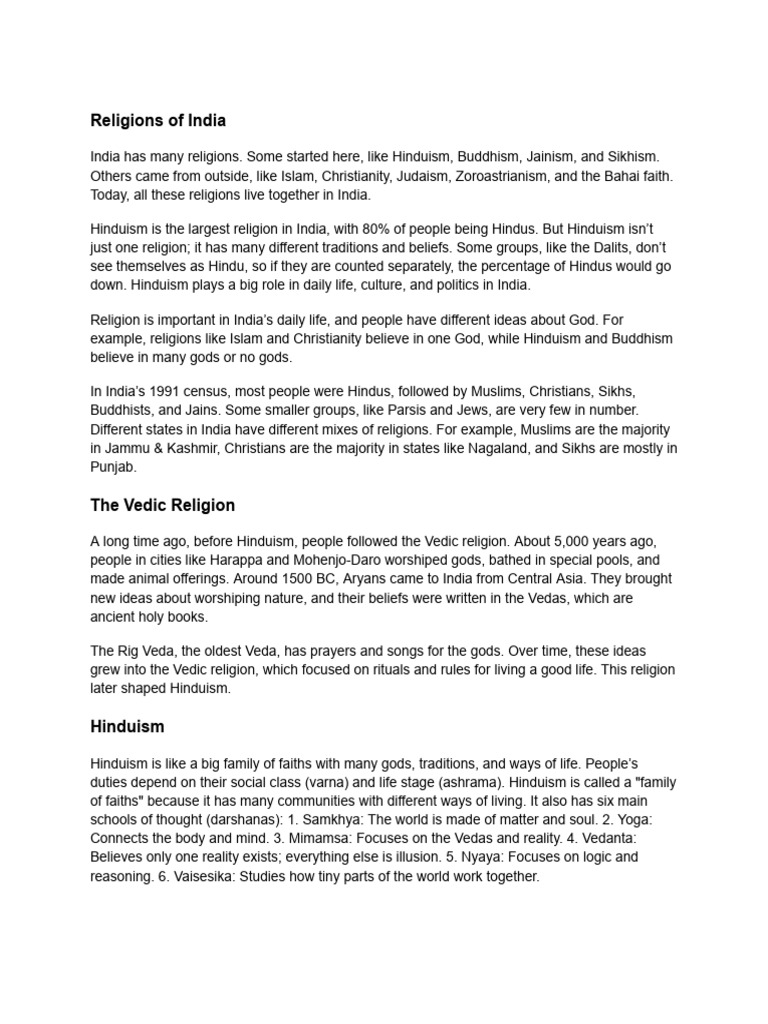 Overview of India's Major Religions | PDF | Religious Pluralism | Bhakti