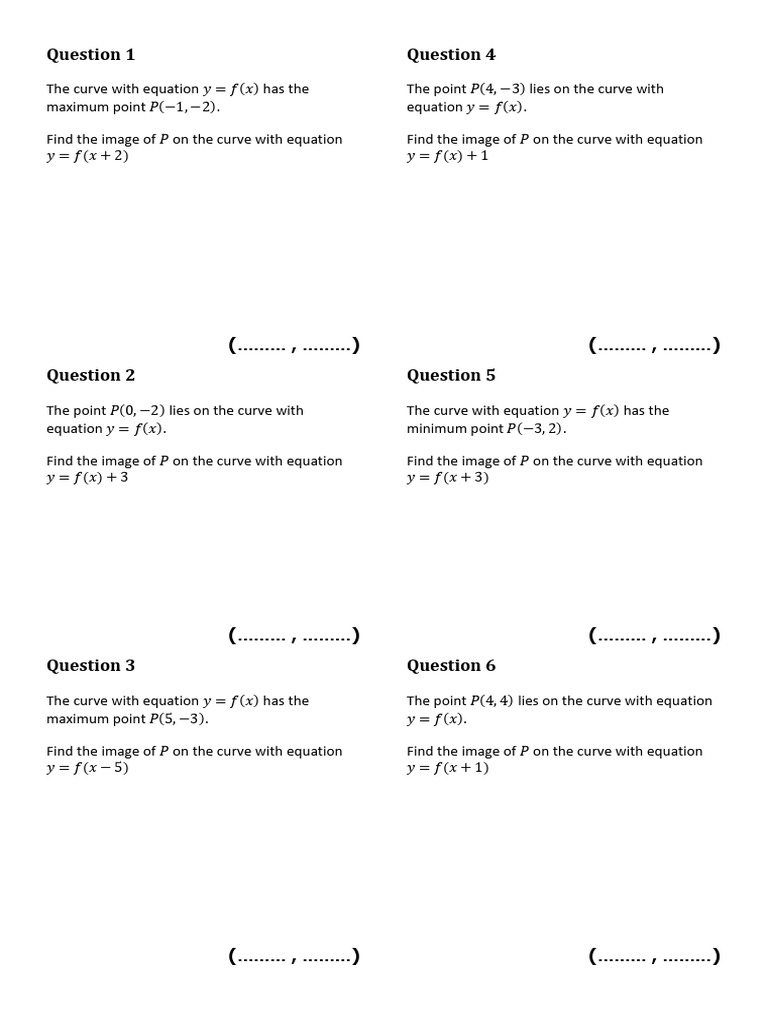 Lesson 12 Translating Graphs 1 | PDF | Mathematical Relations | Graph ...
