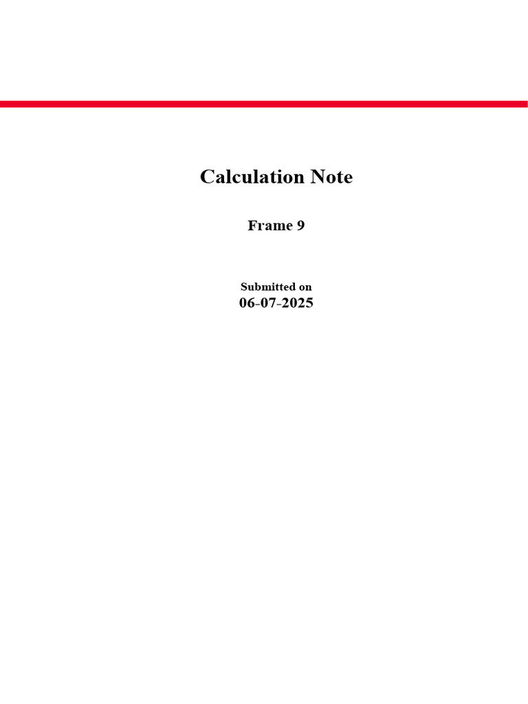 Frame 9 Structural Calculation Note | PDF | Mechanical Engineering ...