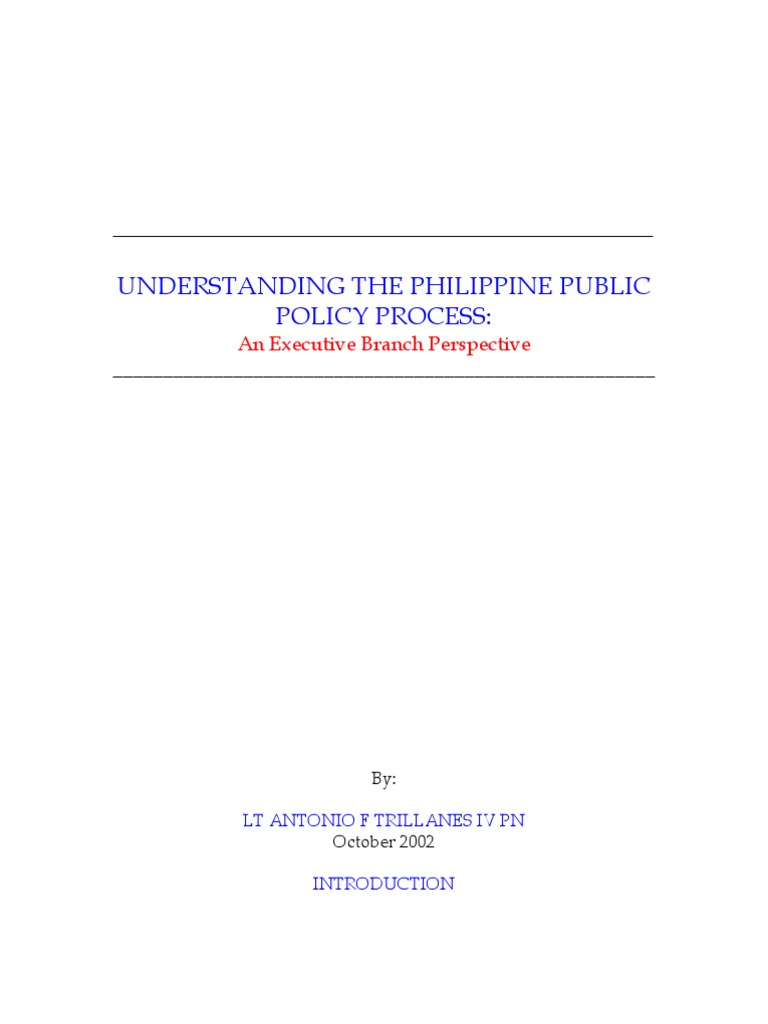 Philippine Public Policy Process Overview | PDF | Economic Development ...