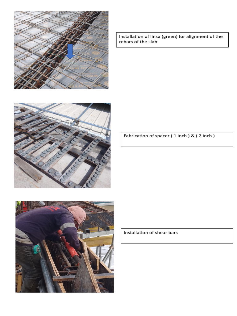Installa'on of Linsa (Green) For Alignment of The Rebars of The Slab | PDF