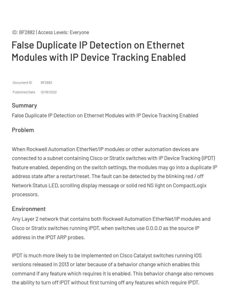 IP Device Tracking Override Solutions | PDF | Network Switch | Internet ...