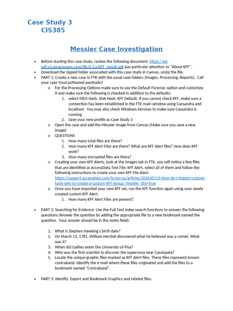 Messier Case Study in FTK Analysis | PDF | Computing