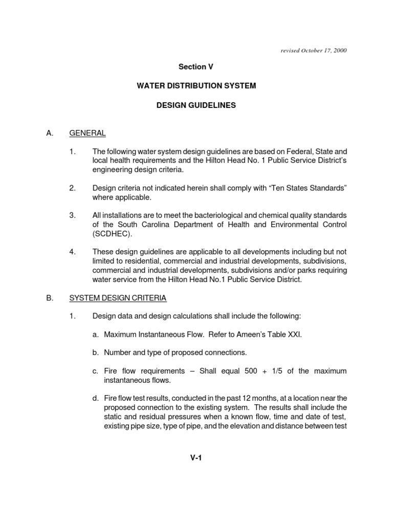 Hilton Head Water System Guidelines | PDF | Water Supply Network ...