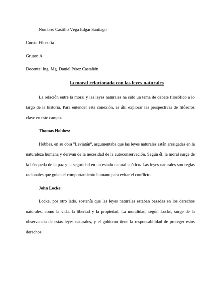 Moral y Leyes Morales | PDF | La Ley natural | Moralidad