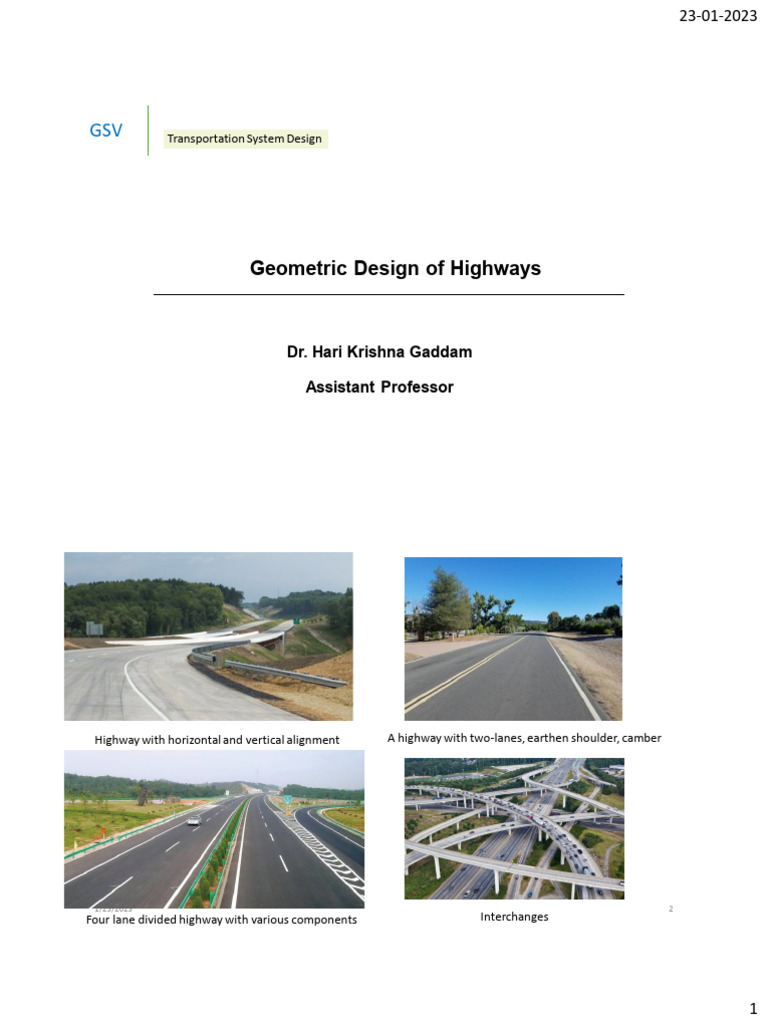 Highway Design Dimensions Overview | PDF | Road | Sidewalk