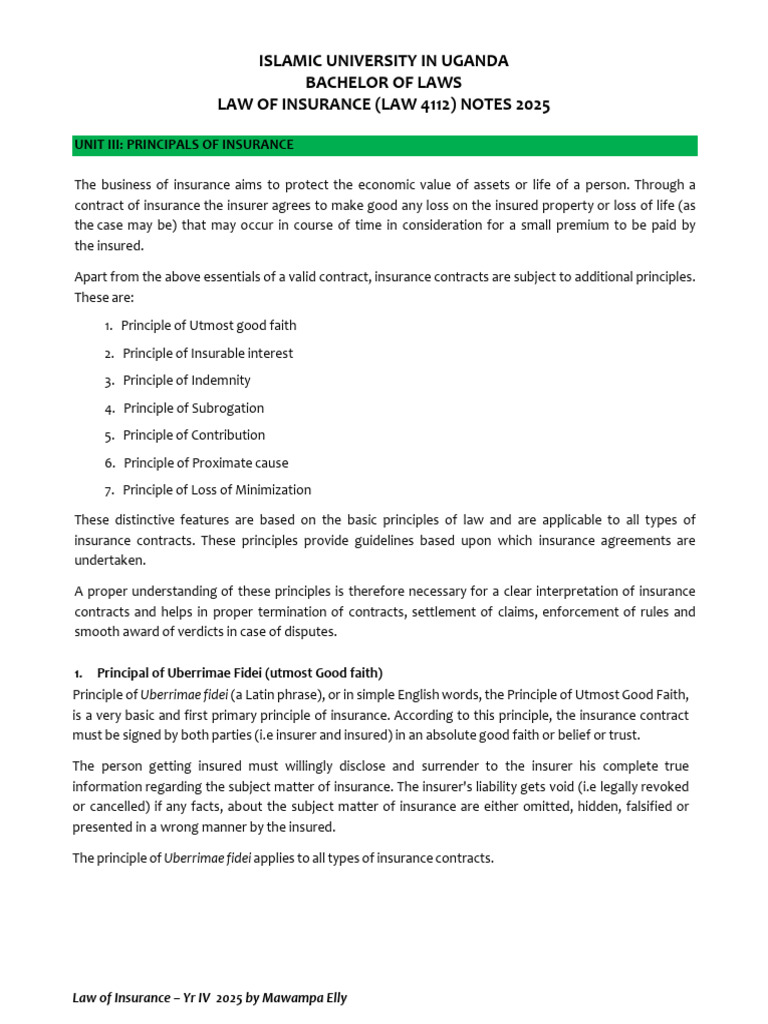 Principles of Insurance Contracts | PDF | Insurance | Misrepresentation