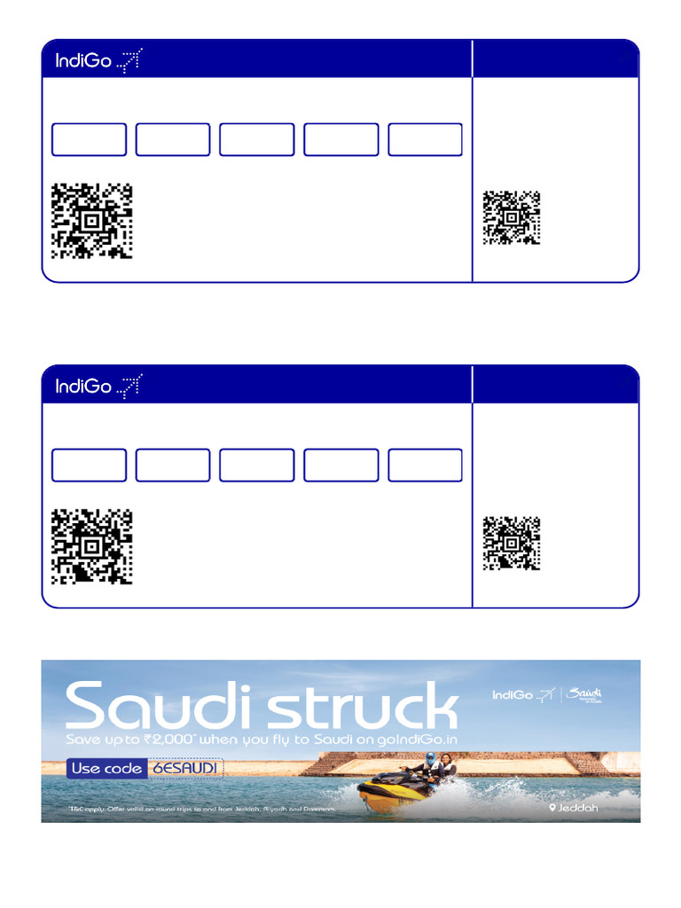 Boarding Pass Details for Flight 6E 6553 | PDF