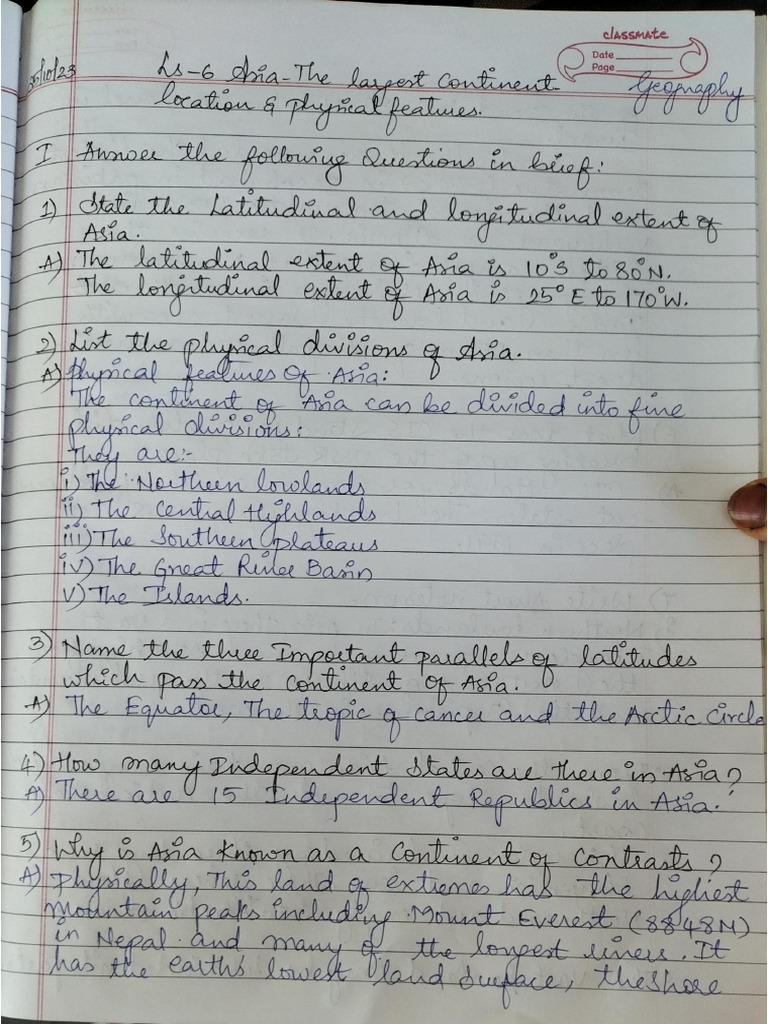Cls 8 Ls - 6 Geo Notes | PDF