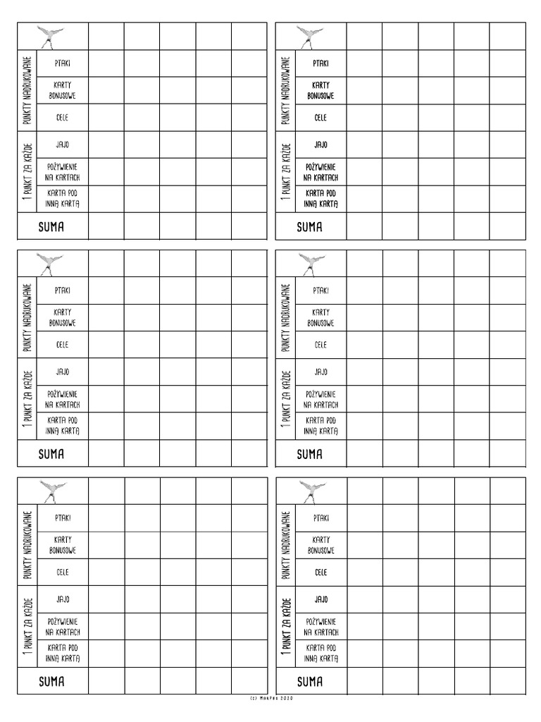 Wingspan Notes BW | PDF