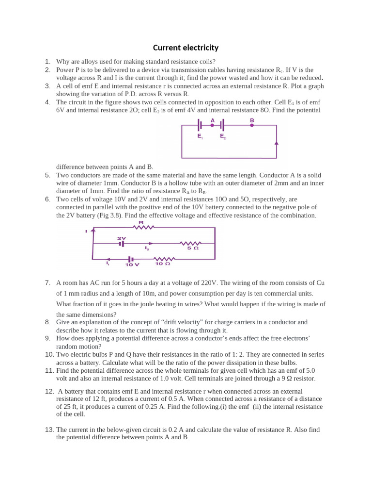 Understanding Current Electricity Concepts | PDF | Electric Current ...