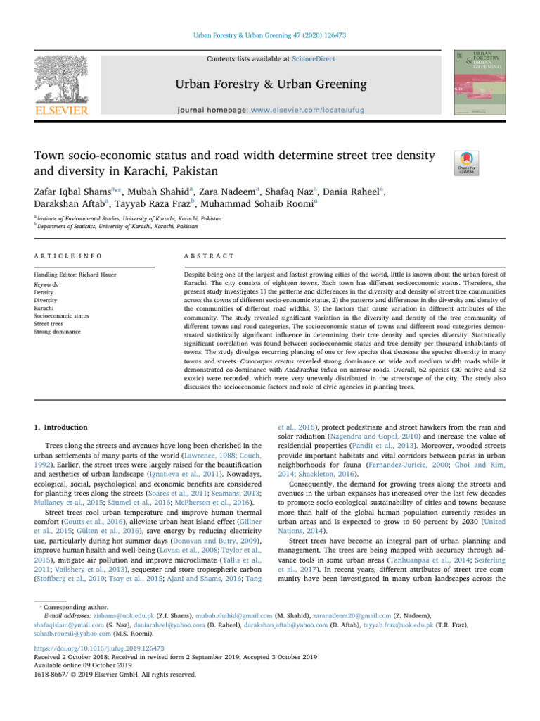 Curated visual reference: Fresh Look at Town Socio Economic Status And Road Width Determine Street Tree