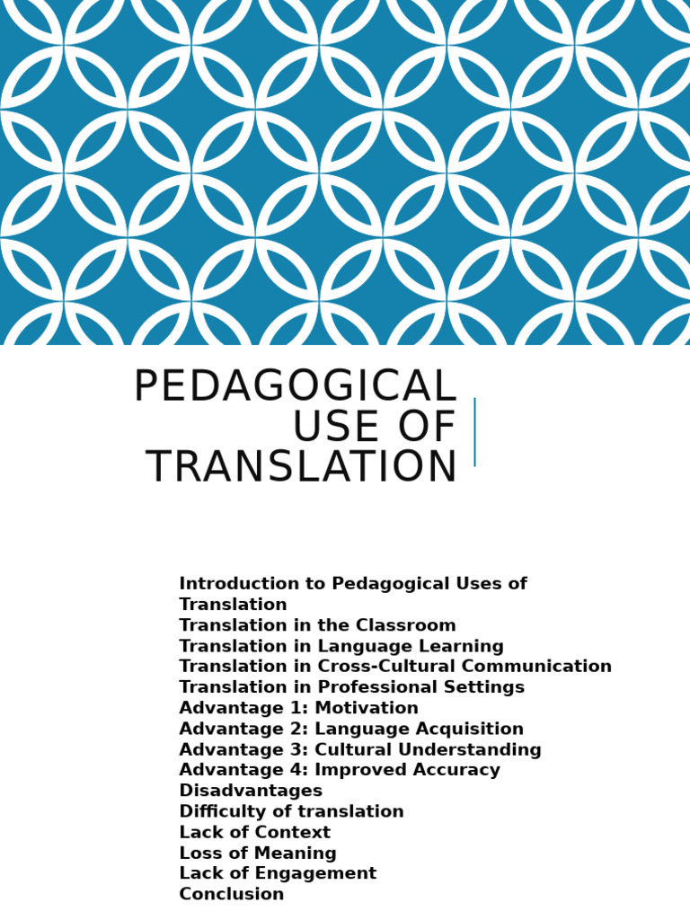 Pedagogical Benefits of Translation | PDF | Translations | Second Language