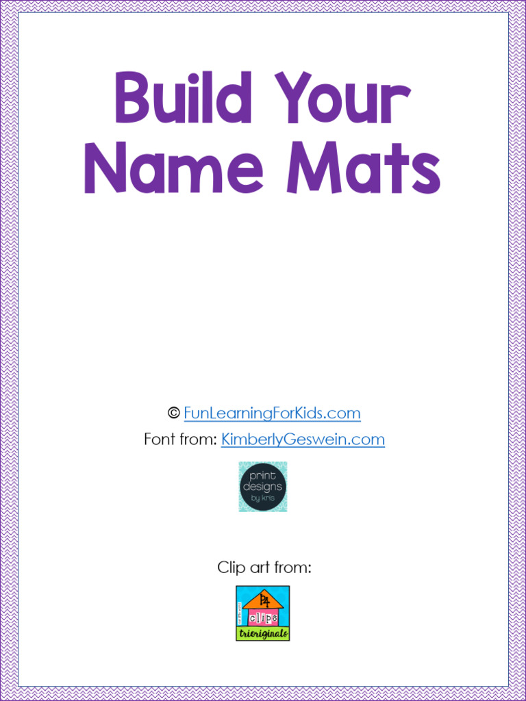 Build Your Name Activity Mats | PDF