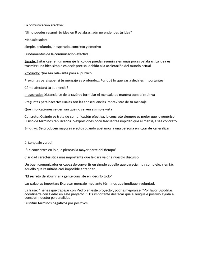 Claves de la Comunicación Efectiva | PDF