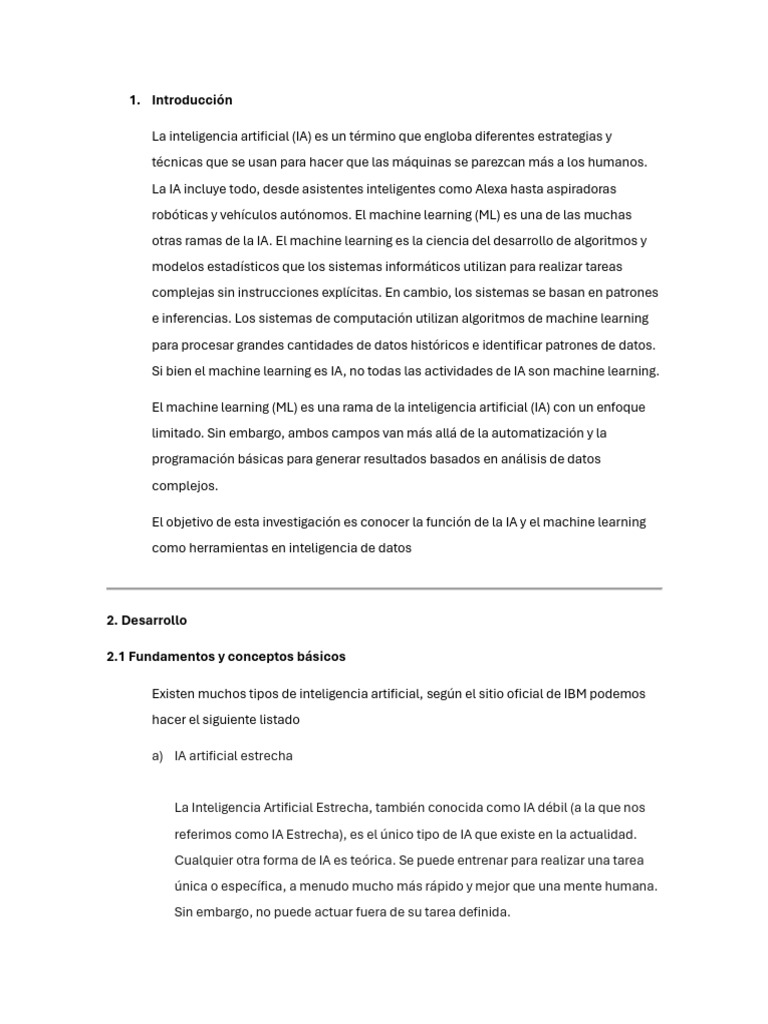 IA y Machine Learning en Inteligencia de Datos | PDF | Inteligencia ...