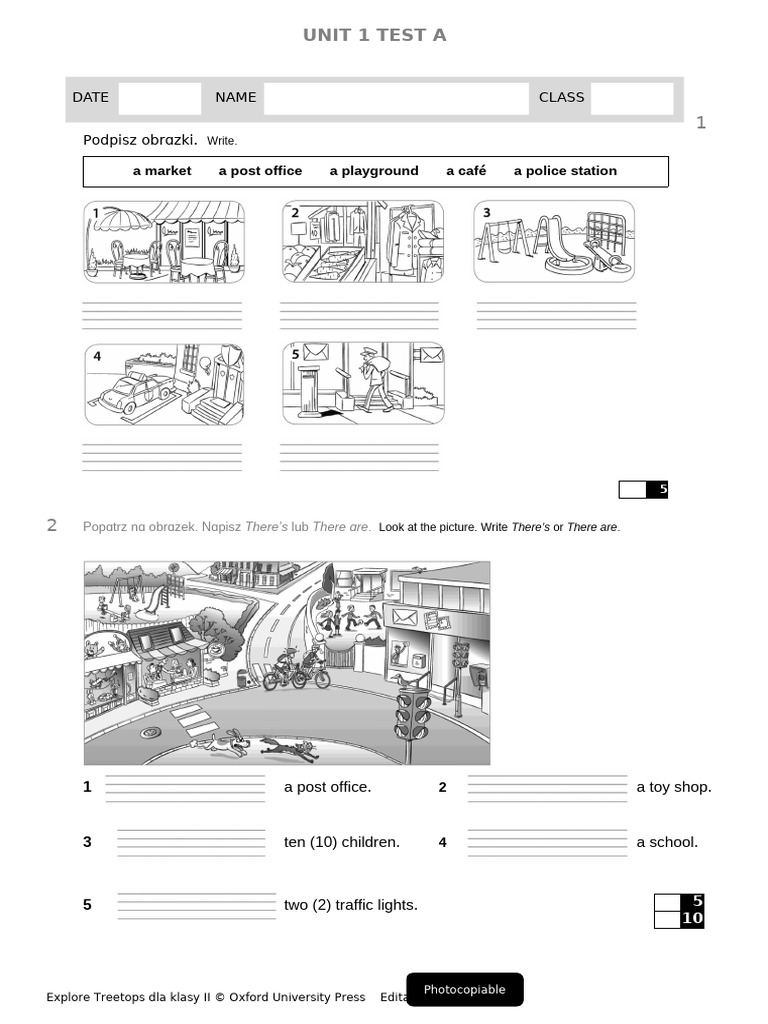 Treetops 2 Unit 1 Test A & B | PDF