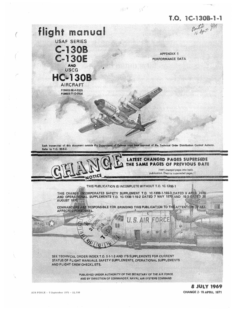 Lockheed C-130B Flight Manual Performance Data | PDF