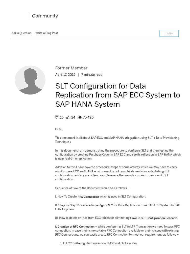 SLT Configuration for ECC to HANA | PDF | Data Management | Computing