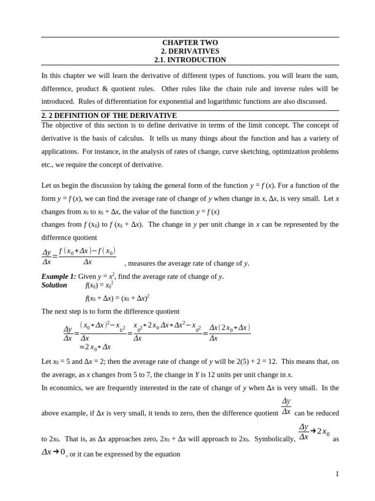 Understanding Derivatives and Rules of Differentiation | PDF | Tangent ...