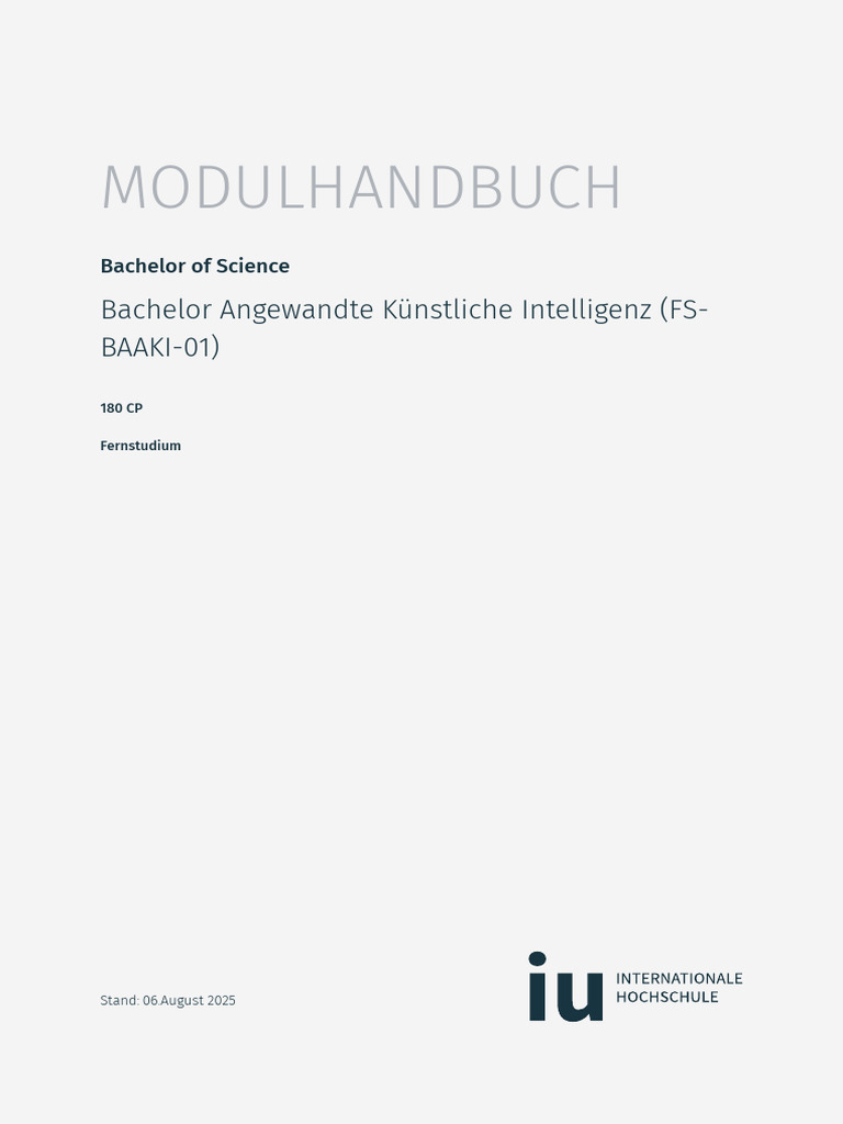 Ba Angewandte Kuenstliche Intelligenz Fs Baaki 01 de Bifu60 | PDF