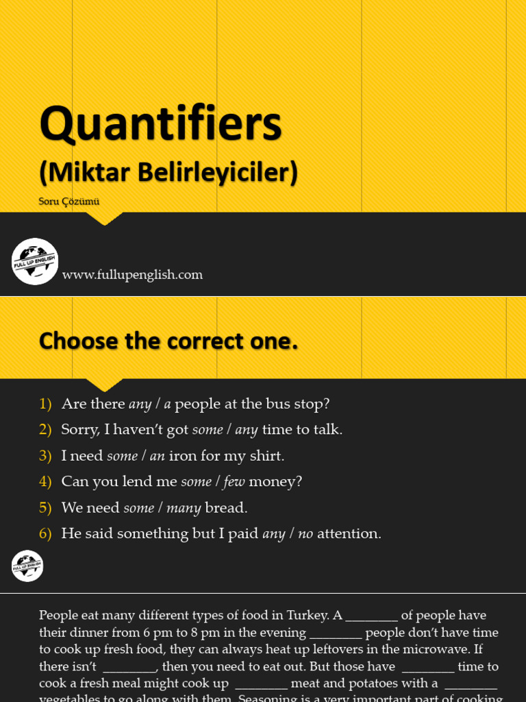 Understanding Quantifiers in English | PDF