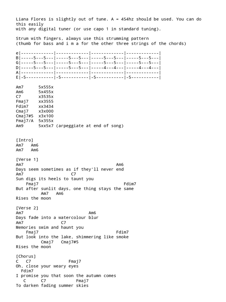 Rises the Moon Chords and Tuning Guide | PDF