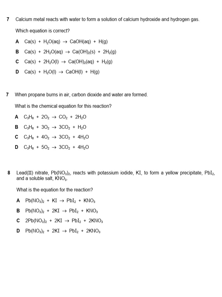 Chemical Reactions and Equations | PDF | Hydroxide | Oxide