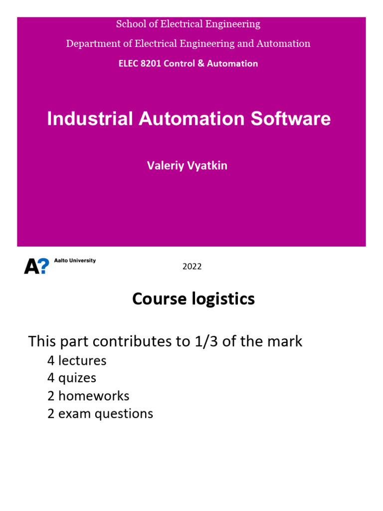 Lecture 9. Industrial Automation Software | PDF | Programmable Logic ...