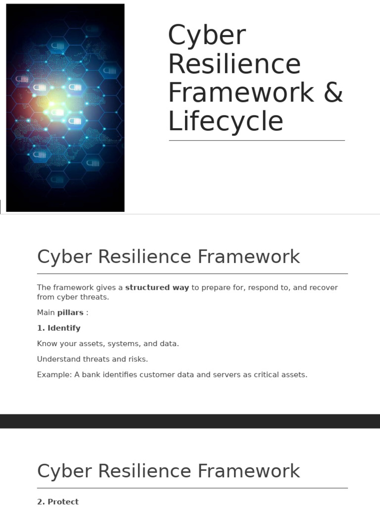 Cyber Resilience Framework & Lifecycle 4th PPT by Max93yde89d | PDF