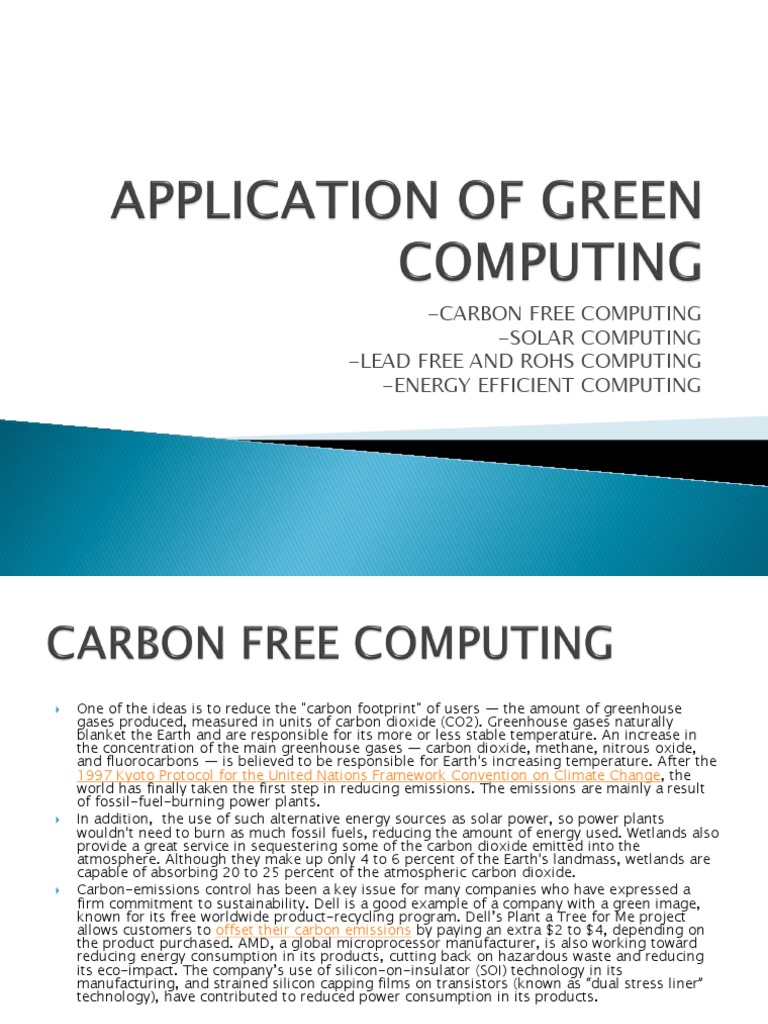 Green Computing: Innovations and Impact | PDF | Greenhouse Gas | Carbon ...