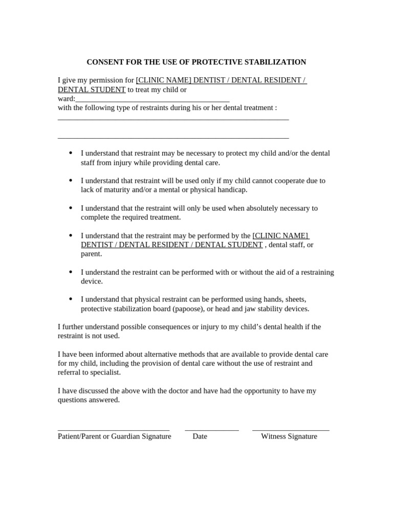 Restraint Consent ENG | PDF
