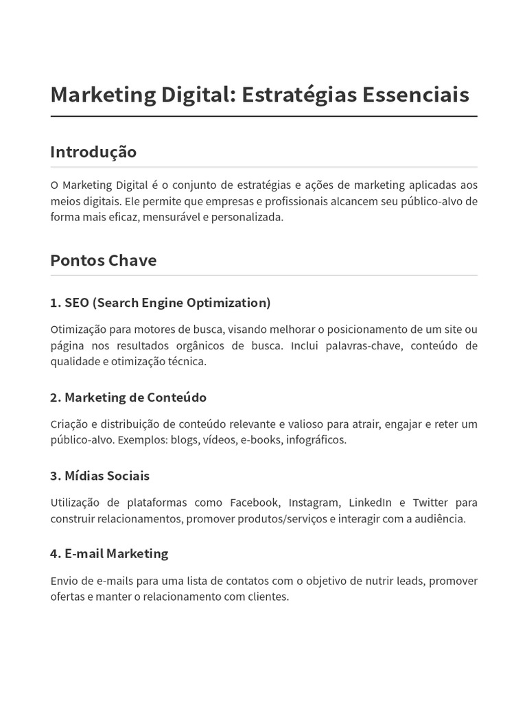 Estratégias de Marketing Digital Essenciais | PDF