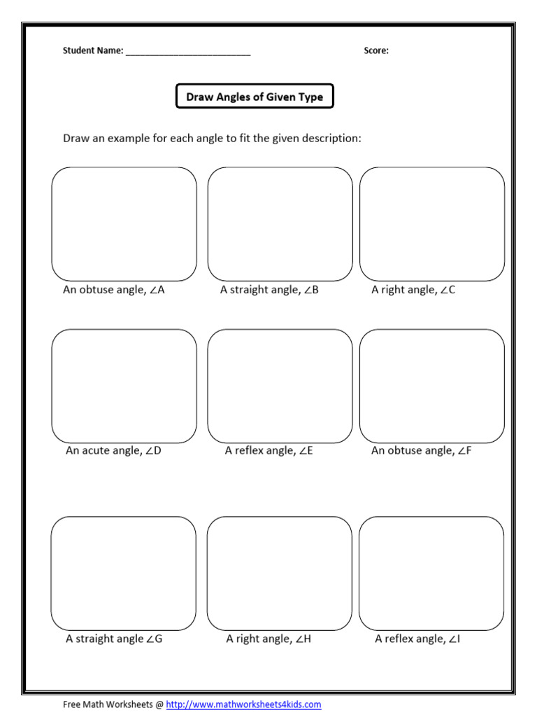 Drawing Various Angle Types Worksheet | PDF
