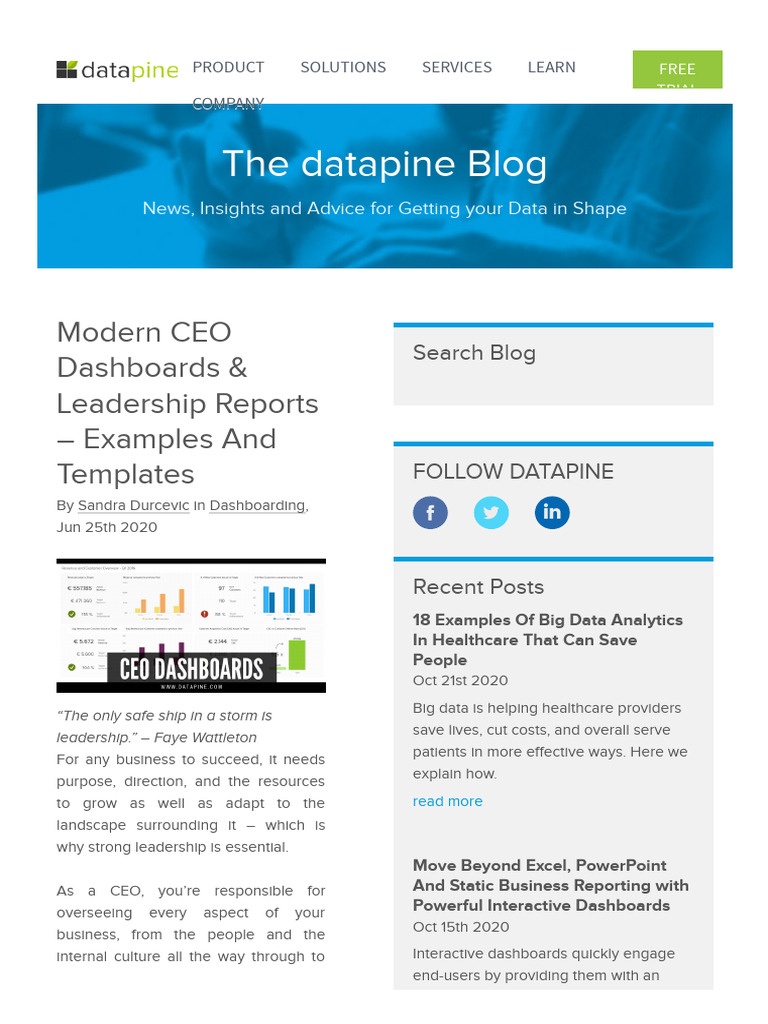 CEO Dashboard Examples and Templates | PDF | Performance Indicator ...